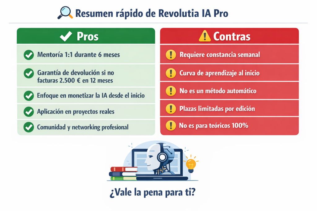 Opiniones Curso Revolutia IA Pro_Pros y Contras de Revolutia IA PRO